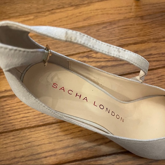 Sacha London Nude Gray Open Toed Leather Pumps - Picture 5 of 5
